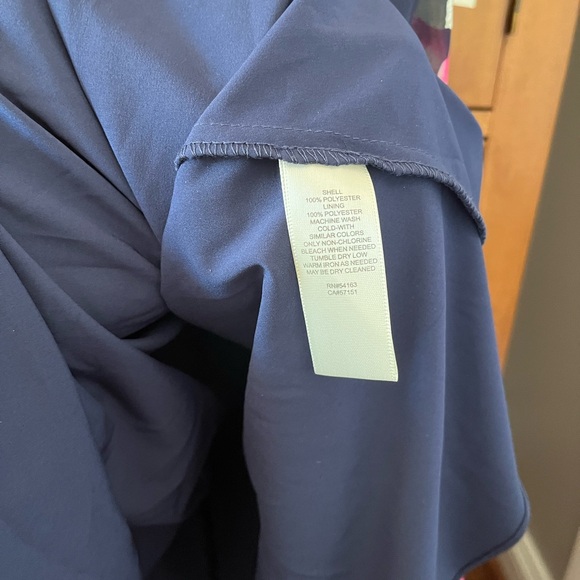 NWT Eliza J Navy Floral Print Chiffon High/Low Halter Midi Dress - Picture 14 of 14